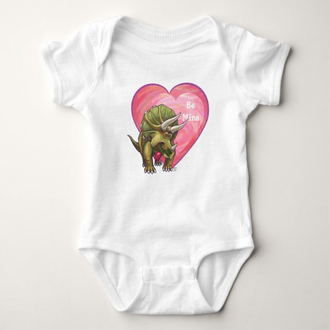 Triceratops am Valentinstag der Liebe Baby Strampler (Vorderseite)