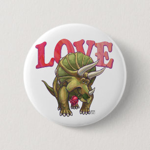Triceratops am Valentinstag der Liebe Button