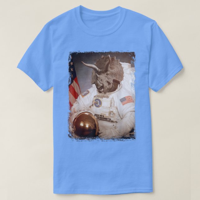 Triceratops Astronaut Dinosaur Space Anzug Moon Di T-Shirt (Design vorne)