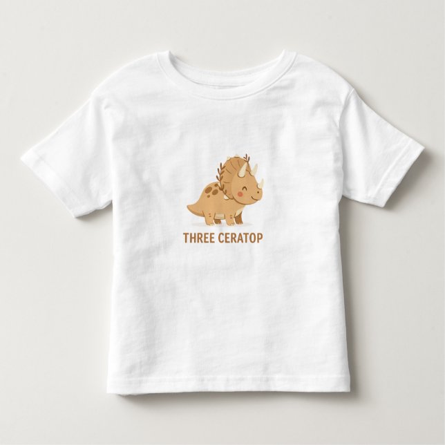 Triceratops Café – Cute Dinosaur Coffee Illustrati Kleinkind T-shirt (Vorderseite)