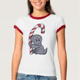 Triceratops Candy Cane T-Shirt