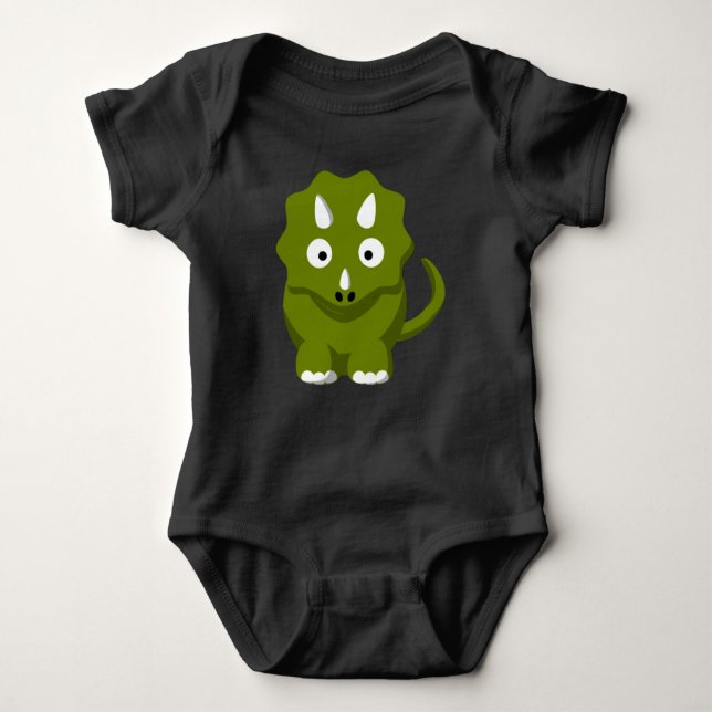 Triceratops Dino Baby Bodysuit Baby Strampler (Vorderseite)