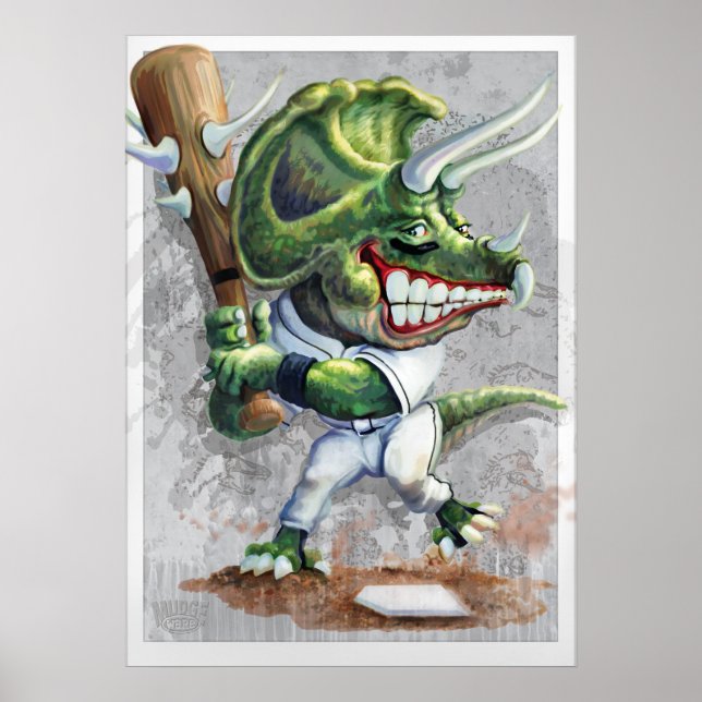 Triceratops Dino Baseball Poster (Vorne)