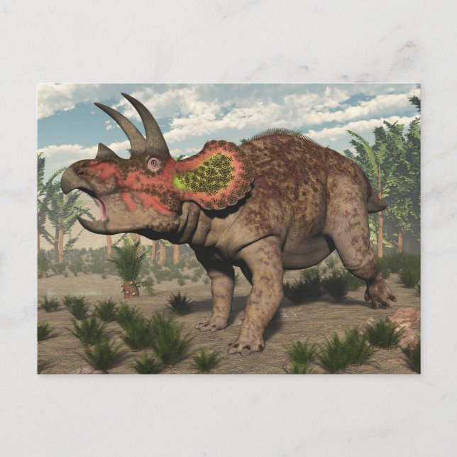 Triceratops dinosaur - 3D rendern Postkarte (Vorderseite)