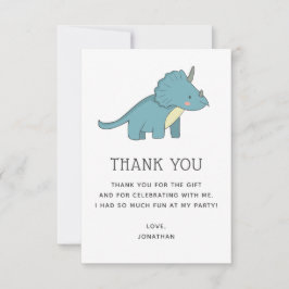 Triceratops Dinosaur | Cute Blue Dino Birthday Dankeskarte