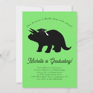 Triceratops Dinosaur Graduierungsparty Einladung