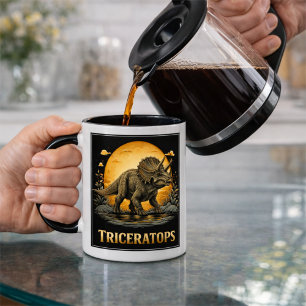 Triceratops Dinosaur Prähistorisch Mond Tasse