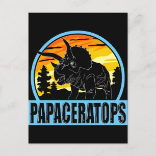 Triceratops Dinosaur schwarze Silhouette Grafik 20 Feiertagspostkarte
