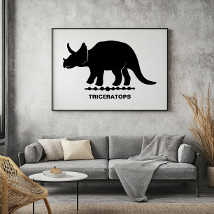Triceratops Dinosaur-Silhouette Poster