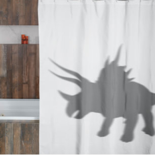 Triceratops Dinosaur Silhouette Shadow Behind Duschvorhang