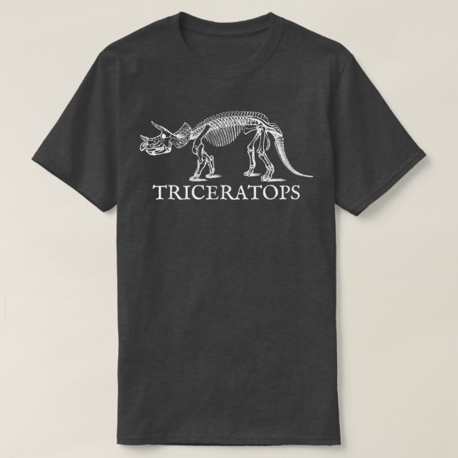 Triceratops Dinosaur Skeleton Paleontology Fan  T-Shirt (Design vorne)