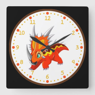 Triceratops Dinosaur Square Wall Clock Quadratische Wanduhr