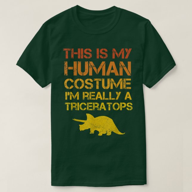 Triceratops Dinosaur This Is My Human Costume Hall T-Shirt (Design vorne)