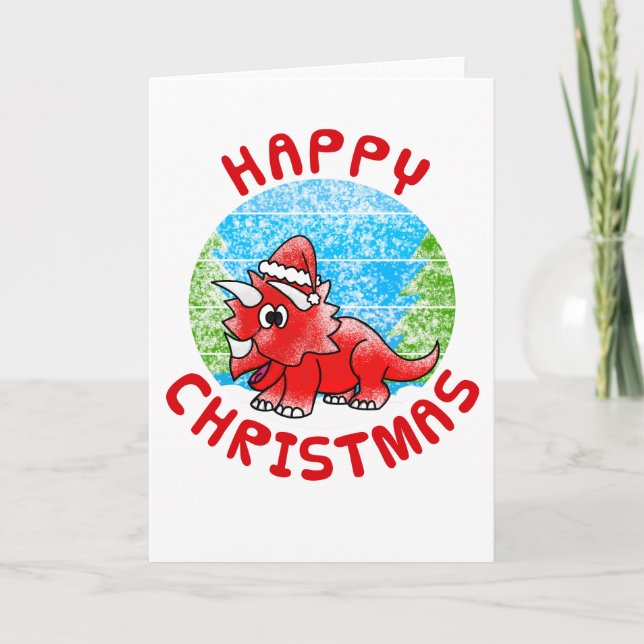 Triceratops Dinosaur Weihnachtskarte Funny Dankeskarte (Vorderseite)
