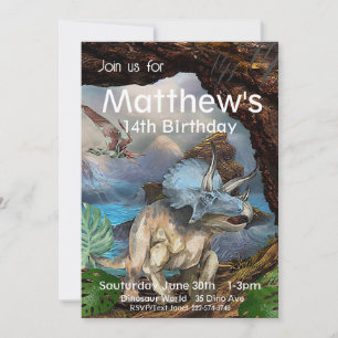 Triceratops, Dinosaur zum Geburtstag, Einladung