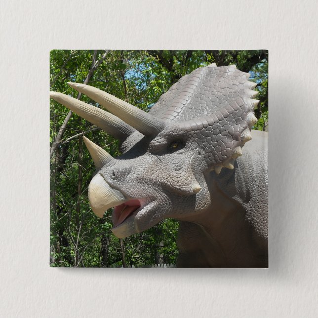 Triceratops Dinosaurier Button (Vorderseite)