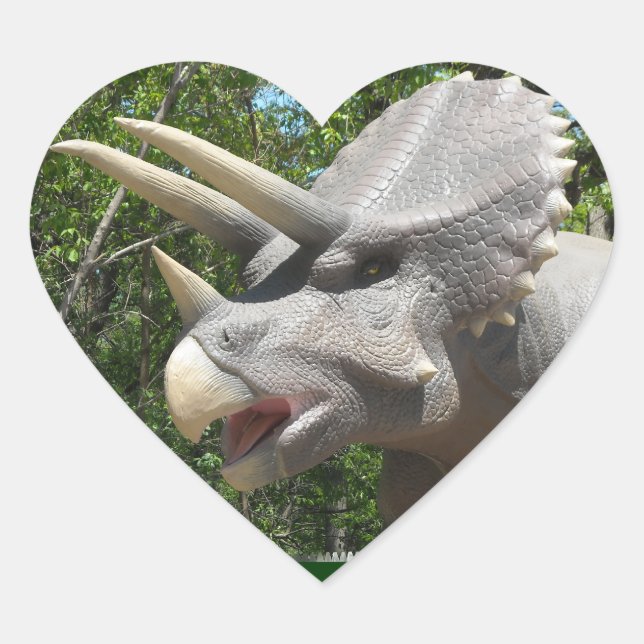 Triceratops Dinosaurier Herz-Aufkleber (Vorderseite)
