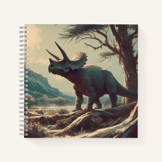Triceratops Dinosaurier-Notebook Notizbuch (Vorderseite)