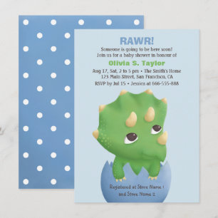 Triceratops-Dinosaurier-Themen-Baby-Party Einladung