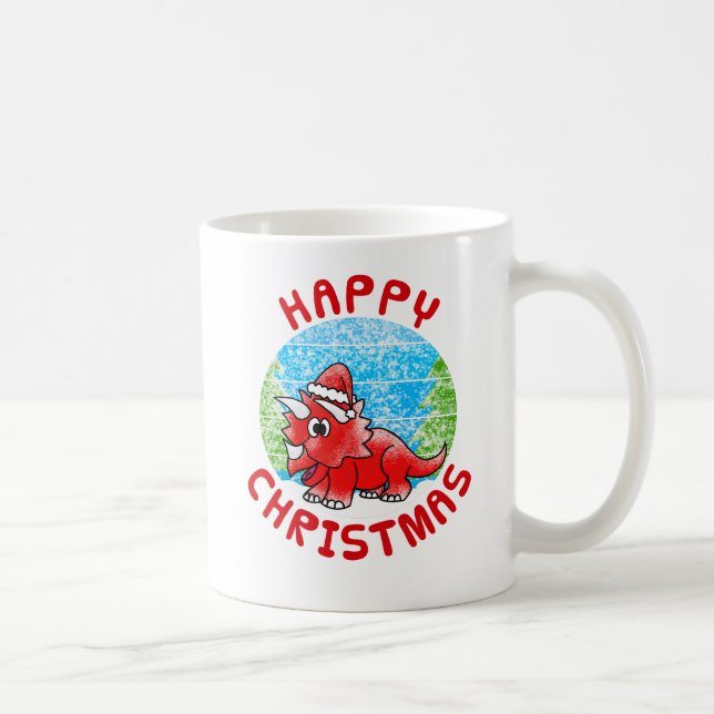 Triceratops Dinosaurier Weihnachtskids Funny Kaffeetasse (Rechts)
