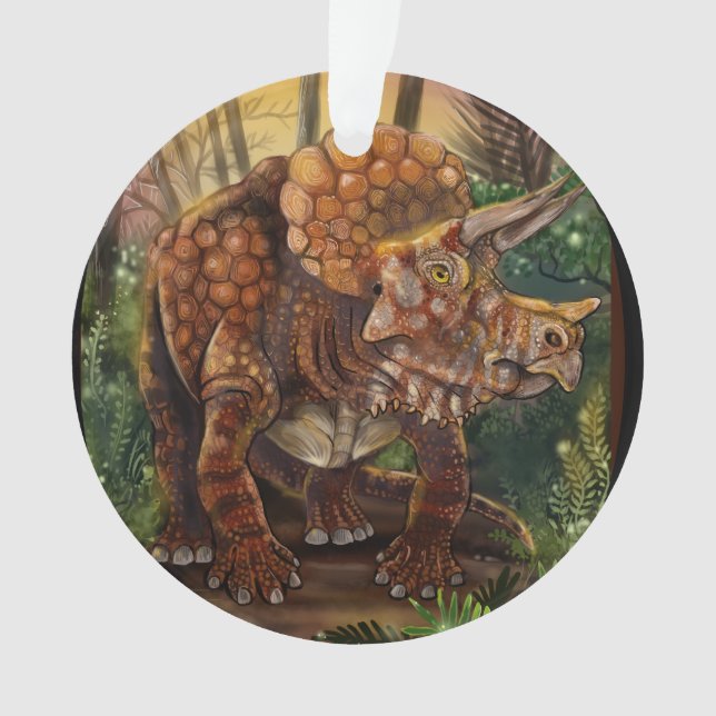 Triceratops Forest Ornament (Vorderseite)