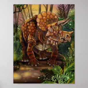 Triceratops Forest Poster