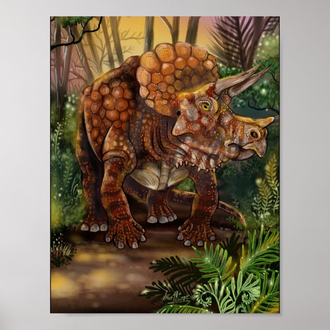 Triceratops Forest Poster (Vorne)