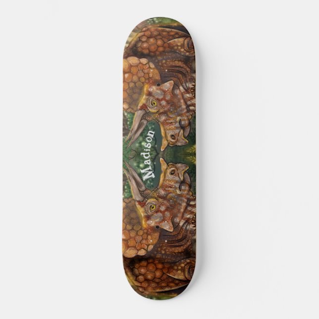 Triceratops Forest Skateboard (Vorderseite)