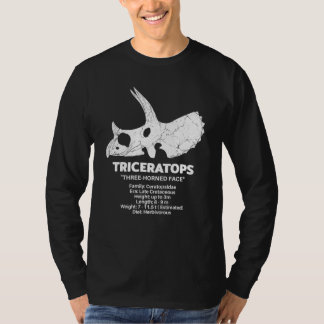 Triceratops Fossil Skull Dinosaur Fact Sheet T-Shirt