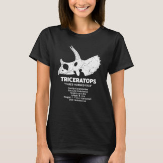 Triceratops Fossil Skull Dinosaur Fact Sheet T-Shirt