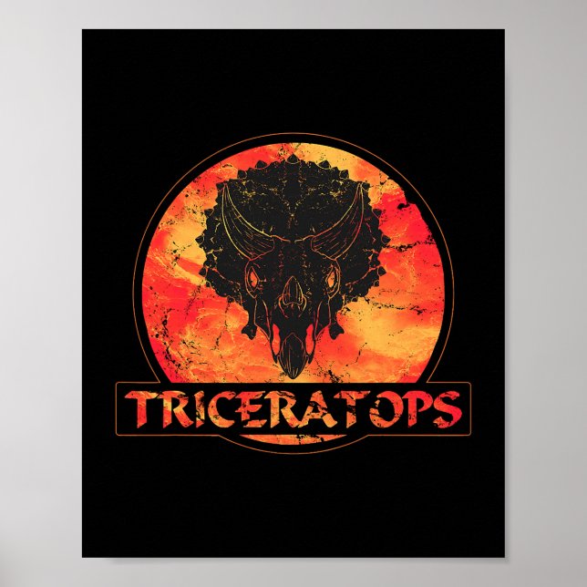 Triceratops Fossil Skull Dinosaurier Poster (Vorne)