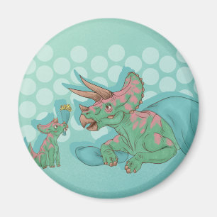 Triceratops geben Blume Magnet