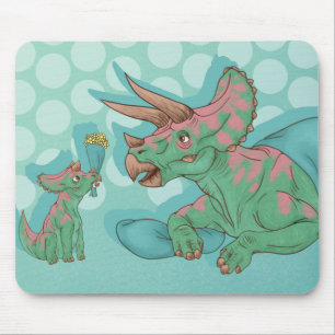 Triceratops geben Blume Mousepad