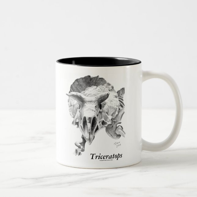 Triceratops gegen T. rex Zweifarbige Tasse (Rechts)