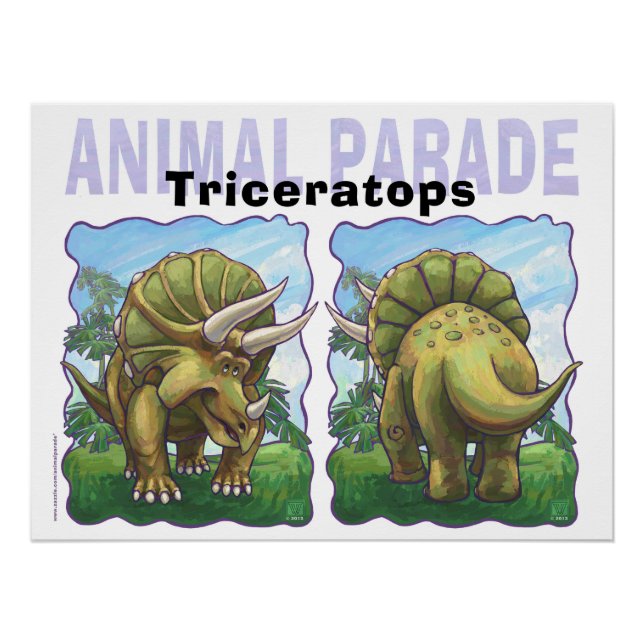Triceratops Geschenke und Zubehör Poster (Vorderseite)