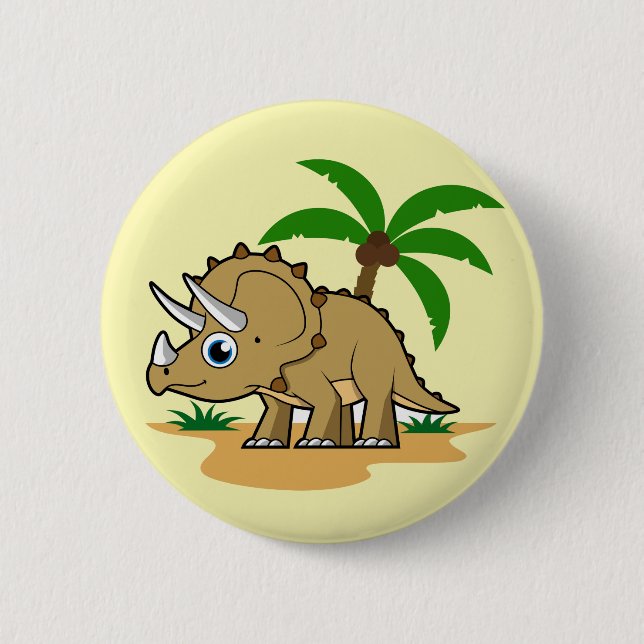 Triceratops in einem tropischen Klima. Button (Vorderseite)
