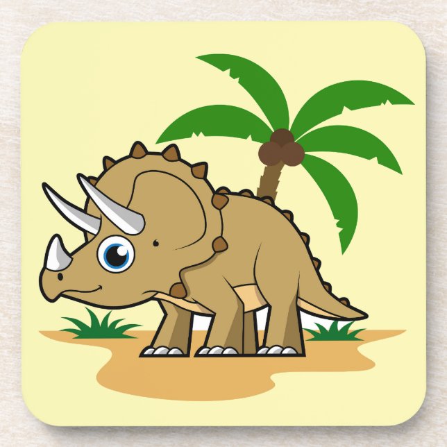 Triceratops in einem tropischen Klima. Getränkeuntersetzer (Vorderseite)