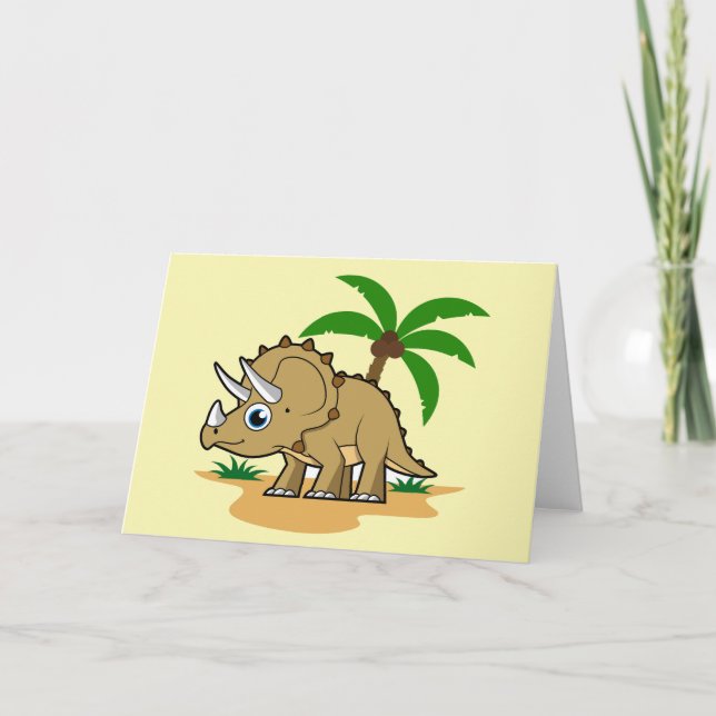 Triceratops in einem tropischen Klima. Karte (Vorderseite)