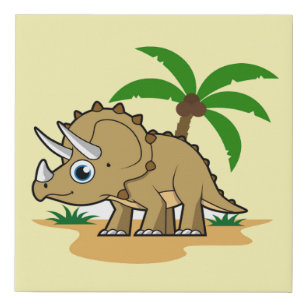 Triceratops in einem tropischen Klima. Künstlicher Leinwanddruck