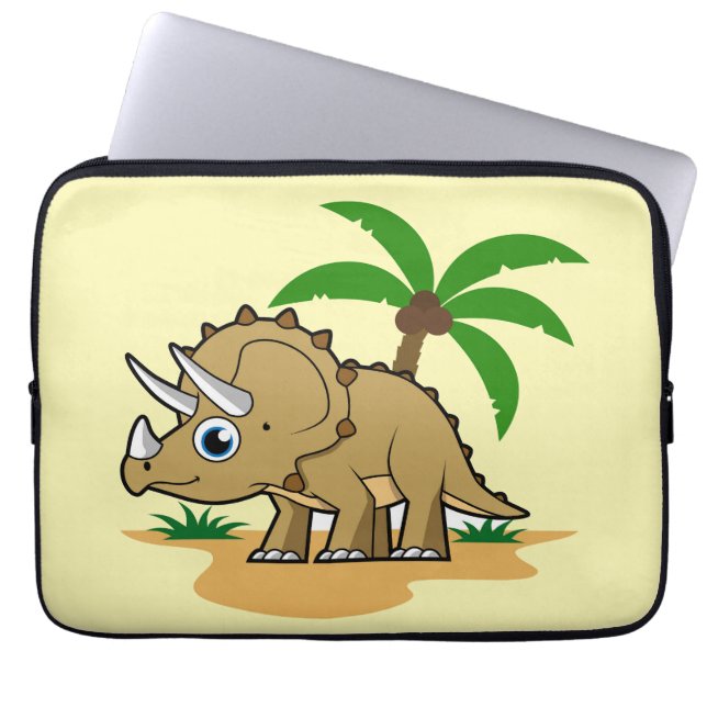 Triceratops in einem tropischen Klima. Laptopschutzhülle (Vorderseite)
