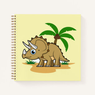 Triceratops in einem tropischen Klima. Notizbuch