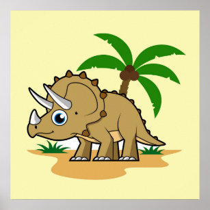 Triceratops in einem tropischen Klima. Poster