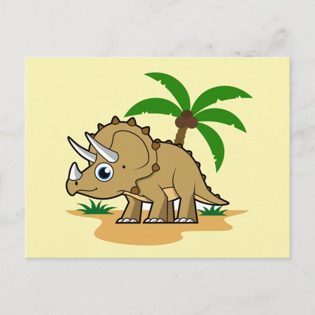 Triceratops in einem tropischen Klima. Postkarte (Vorderseite)