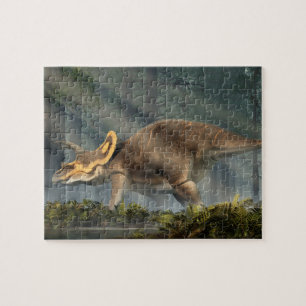 Triceratops in einem Urwald Puzzle