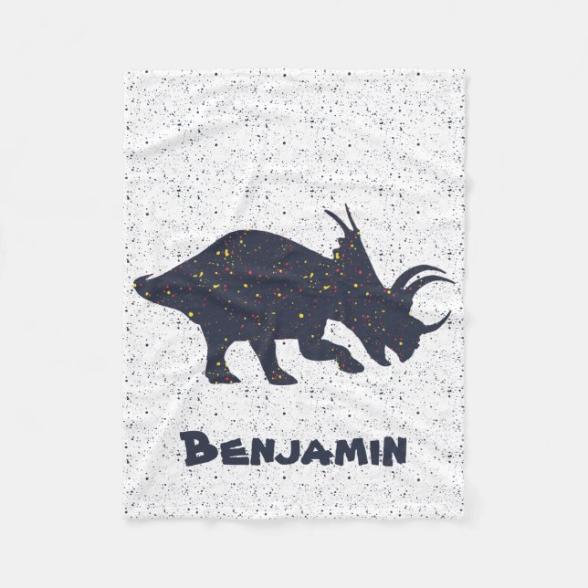 Triceratops Individuelle Name Fleece Blanket, klei (Vorderseite)