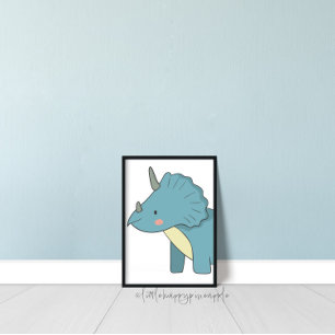 Triceratops Kinderzimmer Dinosaurier Wandkunst Poster