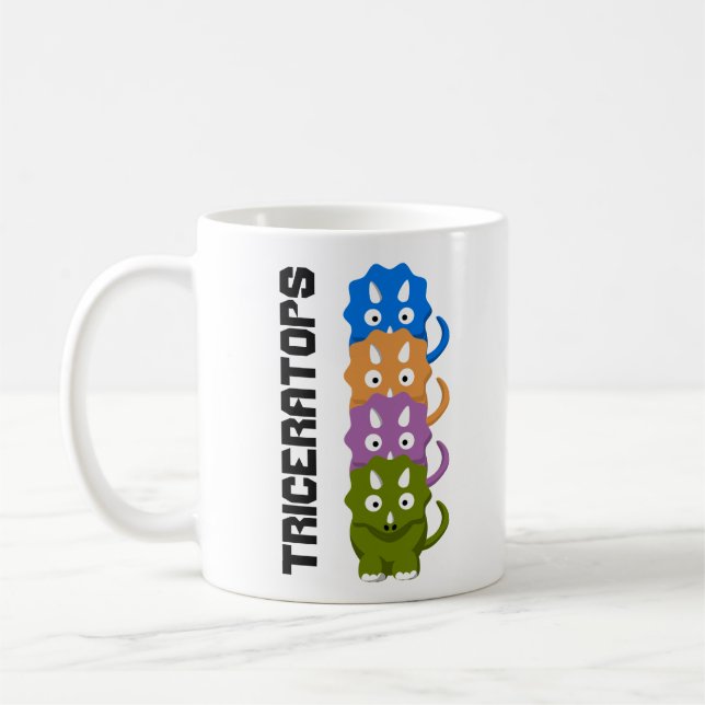 Triceratops kretischer Cartoon Kaffee Tasse (Links)