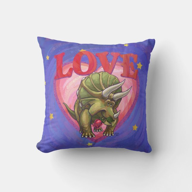 Triceratops Liebe Personalisiert Message Pillow Kissen (Vorderseite)