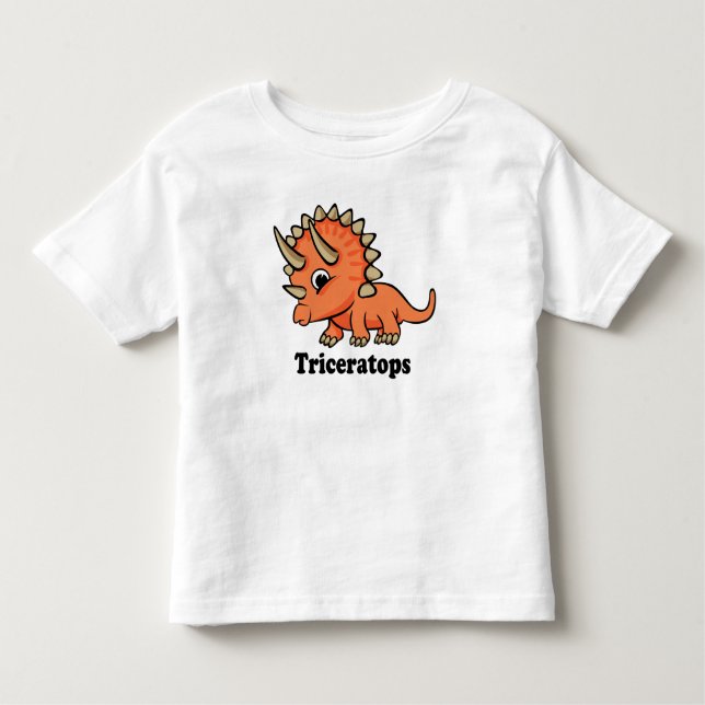 Triceratops Niedlicher Dinosaurier Kleinkind T-shirt (Vorderseite)