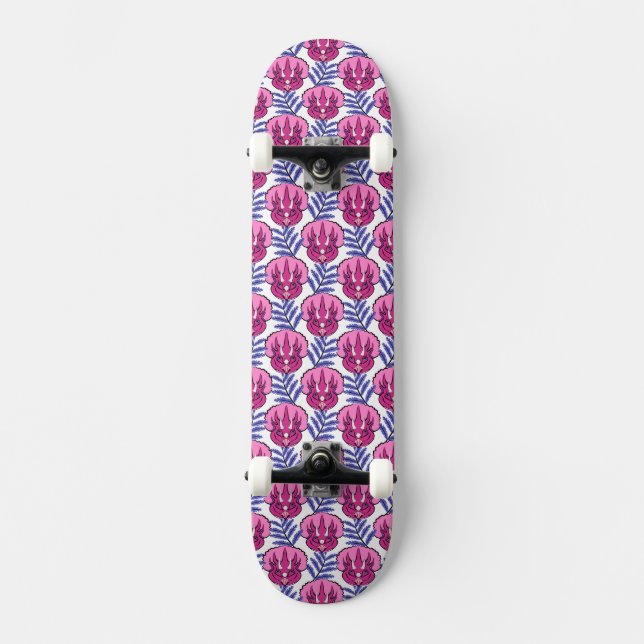 Triceratops Pretty Pink Dinosaur Skateboard (Vorderseite)